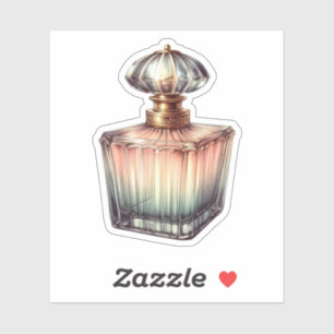 Vintage Pink Perfume Bottle Sticker