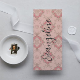 Vintage pink personalisable name card Bookmark