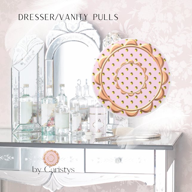 Vintage Pink Polka Dot Drawer Pull (Creator Uploaded)