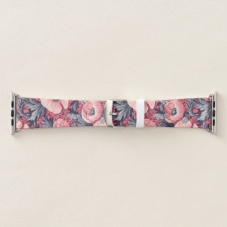 Vintage Pink Poppies Floral Apple Watch Band