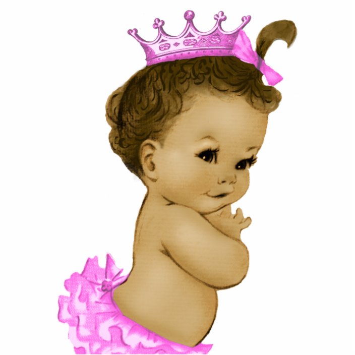 Vintage Pink Princess Baby Girl Shower Cutout