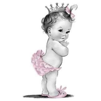 Vintage Pink Princess Baby Girl Shower Photo Cutouts