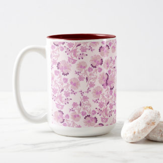 Vintage Pink Purple Floral Pattern Mug