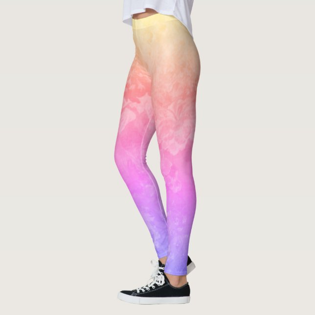 Vintage Pink Rainbow Design Leggings (Left)