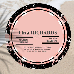 vintage pink record birthday invitation