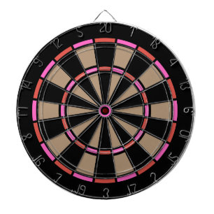 Vintage Pink Red and Black  Dart Board
