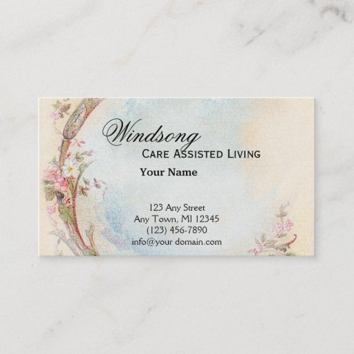 Customizable Vintage Pink Rose and Robin Wedding Business Business Cards