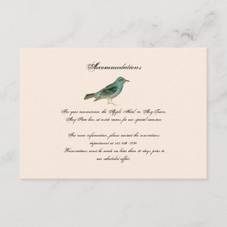 Vintage Pink Rose and Robin Wedding Insert