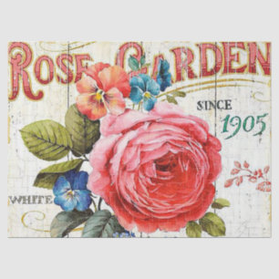 Vintage pink rose any purpose party tissue paper