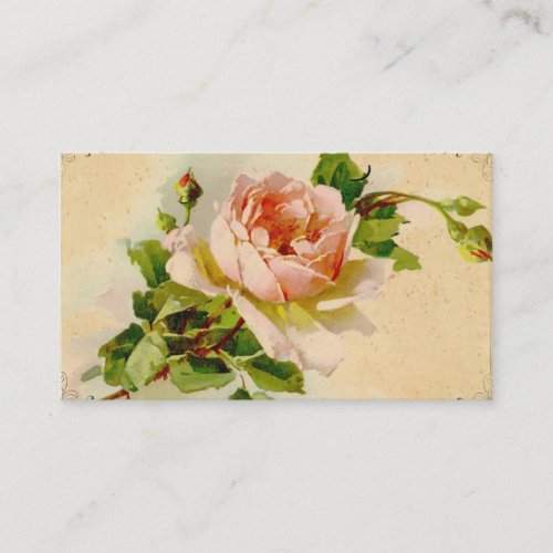 Vintage Pink Rose Business Profile Card Business Card