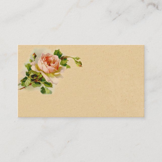 Vintage Pink Rose Business Profile Card (Front)