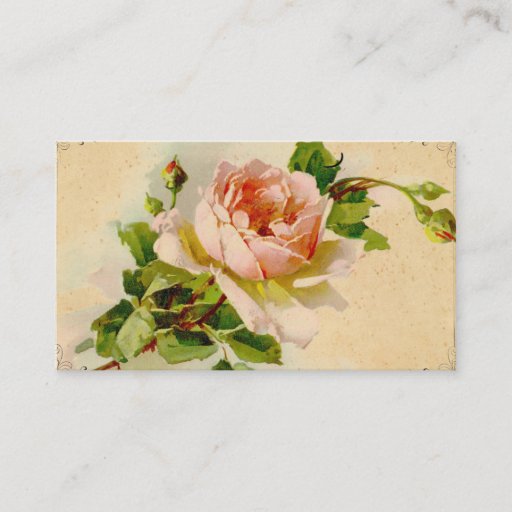 Customizable Vintage Pink Rose Business Profile Card Business Cards