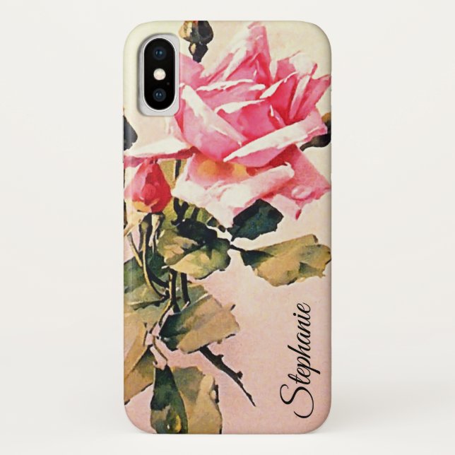 Vintage Pink Rose Case-Mate iPhone Case (Back)