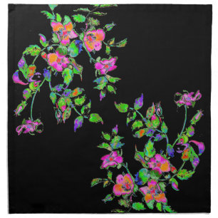 Vintage Pink Rose Cloth Napkin