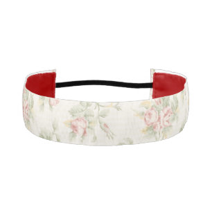 Vintage Pink Rose Cottagecore Floral Pattern Athletic Headband