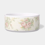 Vintage Pink Rose Cottagecore Floral Pattern Bowl<br><div class="desc">Experience the romantic charm of the early 20th century with this exquisite vintage Birge wallpaper design. Dating from 1900-1920, this antique Edwardian pattern features delicate pink roses climbing on lush olive green vines, set against a sophisticated background of narrow sage green stripes. Perfect for Cottagecore home decor, Shabby Chic wedding...</div>