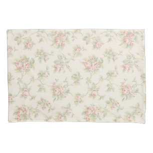 Vintage Pink Rose Cottagecore Floral Pattern Pillow Case