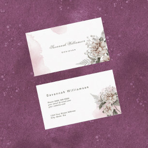 Vintage Pink Rose Customizable  Business Card