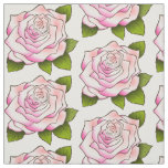 Vintage Pink Rose Drawing Fabric