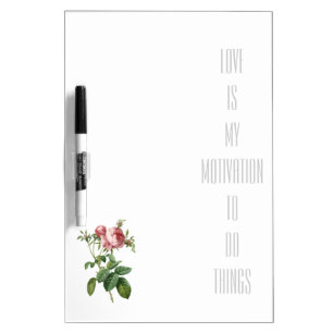 vintage pink rose erasing board with quote