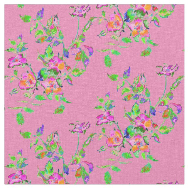 Vintage Pink Rose Fabric (Close Up)