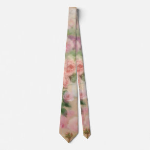 Vintage Pink Rose Floral Neck Tie