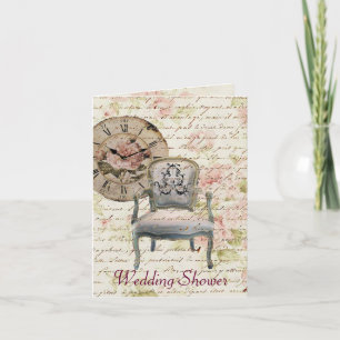 Vintage Pink Rose Floral steampunk Wedding Invitation