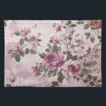 Vintage Pink Rose Floral Watercolor  Cloth Placemat<br><div class="desc">Vintage Pink Rose Floral Watercolor kitchen placemat is a part of a complete set consisting of a recipe binder with monogram and fully customizable text,  recipe cards,  dividers,  menu and shopping planers and more. Check out the complete gift set for a culinary enthusiast</div>