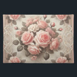 Vintage Pink Rose Floral with Lace Border Cloth Placemat<br><div class="desc">Enhance your dining experience with the Vintage Pink Rose Floral Cloth Placemat. Featuring a delicate lace border and charming floral pattern, this placemat brings elegance to any table setting. Made from high-quality, durable fabric, it offers both style and functionality, making it perfect for special occasions or everyday use. This placemat...</div>