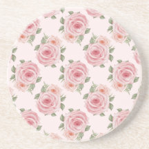 Vintage pink rose garden cottage floral pattern