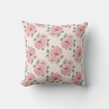 Vintage pink rose garden cottage floral pattern