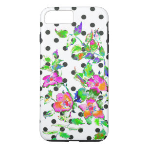 Vintage Pink Rose polka-dots iPhone 8 Plus/7 Plus Case