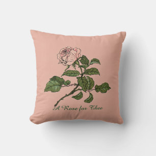 Vintage Pink Rose Quote Pillow