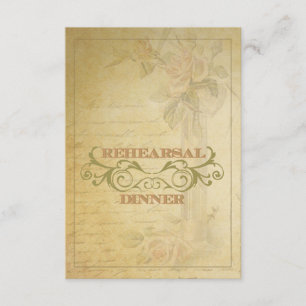 Vintage Pink Rose Rehearsal Dinner Invitation