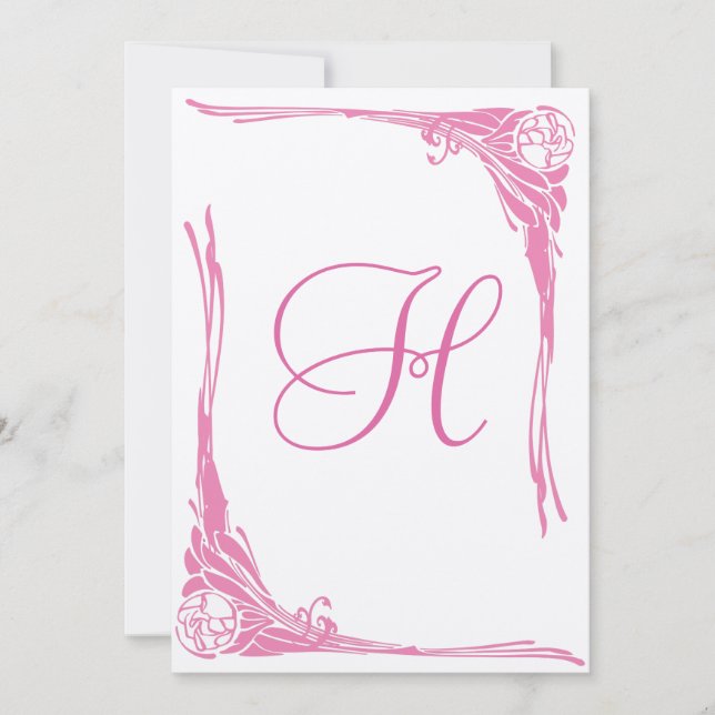 Vintage Pink Rose Wedding Invitation (Front)