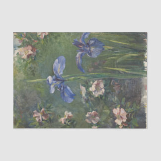 Vintage Pink Roses and Purple Irises Pretty Floral Tissue Paper