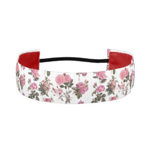 Vintage Pink Roses Athletic Headband