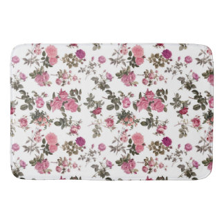 Vintage Pink Roses Bath Mat