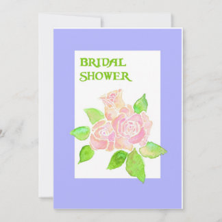 Vintage Pink Roses Bridal Shower Invitation