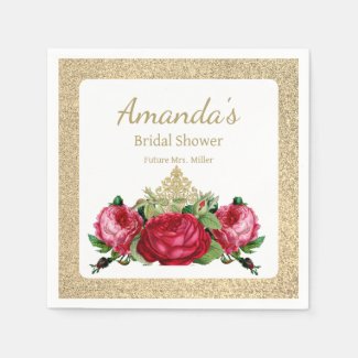 Vintage Pink Roses Bridal Shower Party