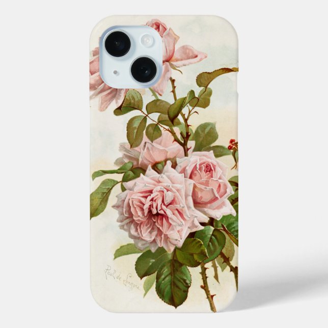 Vintage Pink Roses Case-Mate iPhone Case (Back)