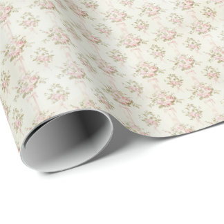 Vintage Pink Roses Coquette Wrapping Paper