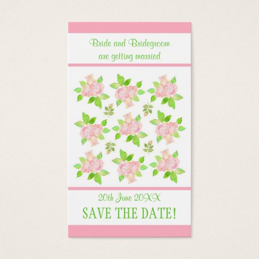 Vintage Pink Roses Customizable Save the Date card (Front)
