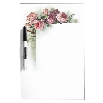 Vintage Pink Roses Dry-erase Board by Past_Impressions at Zazzle