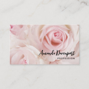 Vintage Pink Roses Elegant Bouquet Business Card