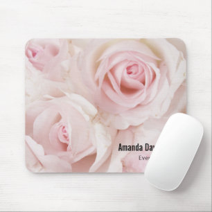 Vintage Pink Roses Elegant Bouquet Mouse Pad