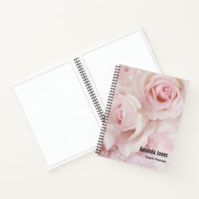 Vintage Pink Roses Elegant Bouquet Notebook (Inside)