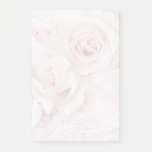 Vintage Pink Roses Elegant Bouquet Post_it Notes