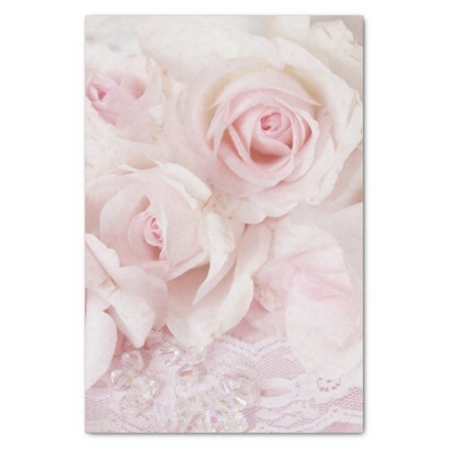 Vintage Pink Roses Elegant Bouquet Tissue Paper