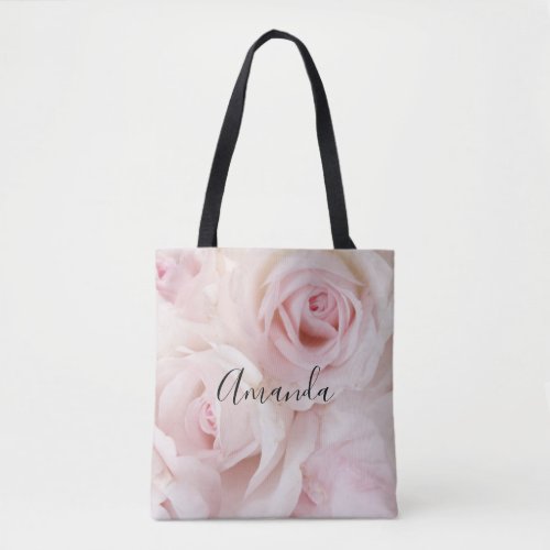 Vintage Pink Roses Elegant Bouquet Tote Bag